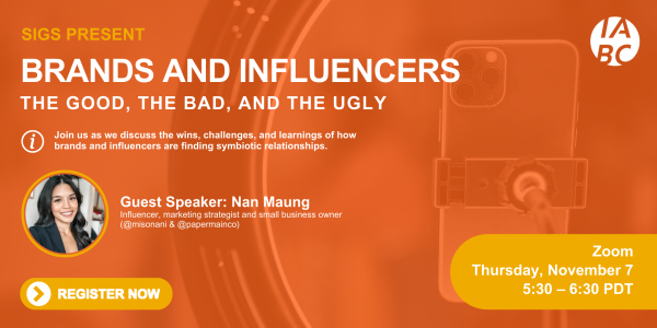 Brands and Influencers SIG: The Good, the Bad, and the Ugly